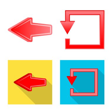 Vektör tasarım öğesi ve ok sembolü. Hisse senedi için öğe ve yön vektör simge topluluğu.