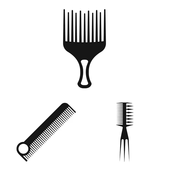 Vector design van de borstel en haar symbool. Collectie van borstel en haarborstel aandelensymbool voor web. — Stockvector