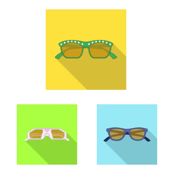 Vector illustration of glasses and sunglasses sign. Collection of glasses and accessory stock symbol for web. — Stock Vector