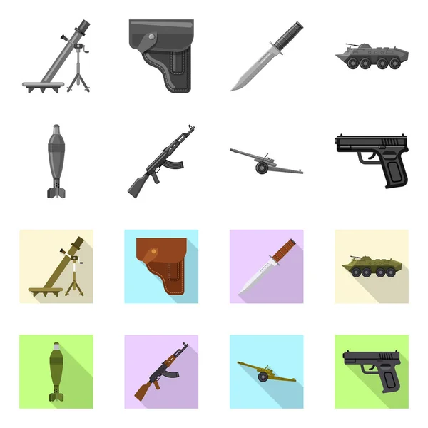 Illustration vectorielle de l'arme et de l'icône. Collection d'armes et d'icône vectorielle de l'armée pour le stock . — Image vectorielle