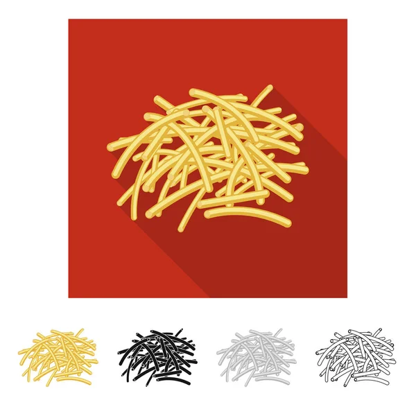 Illustrazione vettoriale della pasta e del logo dei carboidrati. Set di pasta e maccheroni stock symbol per ragnatela . — Vettoriale Stock