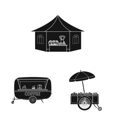 Piyasa ve dış işareti yalıtılmış nesne. Hisse senedi için Pazar ve gıda vektör simge kümesi.