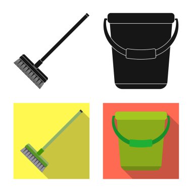 Temizlik ve servis logo vektör tasarımı. Temizlik ve ev hisse senedi vektör çizim topluluğu.