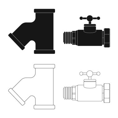 Boru ve tüp simge vektör Illustration. Boru ve boru hattı hisse senedi simgesi için web topluluğu.