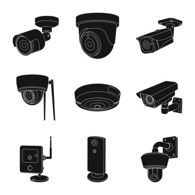 Cctv ve kamera işareti yalıtılmış nesne. Cctv ve sistem hisse senedi simgesi için web topluluğu.