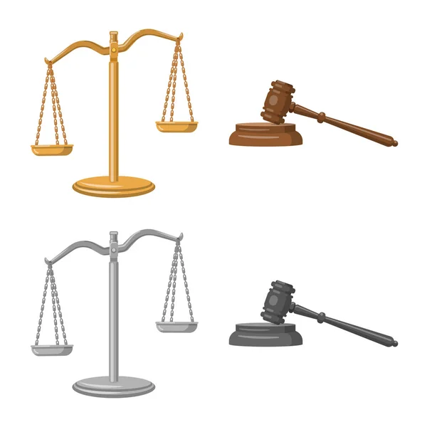 Vektorové ilustrace ikony práva a právník. Sada právo a spravedlnost burzovní symbol pro web. — Stockový vektor
