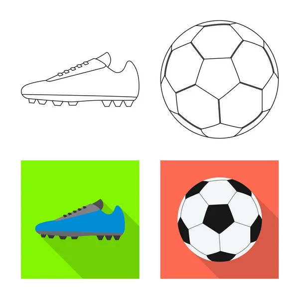 Diseño vectorial de fútbol y logotipo del engranaje. Conjunto de fútbol y torneo stock vector ilustración . — Vector de stock