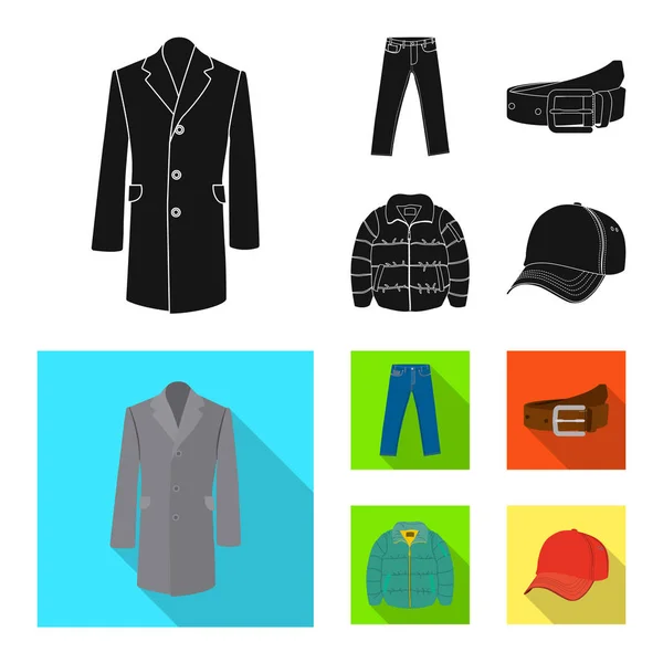 Ilustración vectorial del hombre y el icono de la ropa. Conjunto de hombre y desgaste símbolo de stock para la web . — Vector de stock