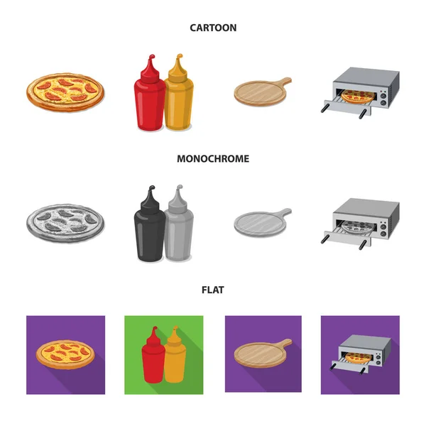 Na białym tle obiekt ikony pizza i jedzenie. Kolekcja pizza i Włochy symbol giełdowy dla sieci web. — Wektor stockowy