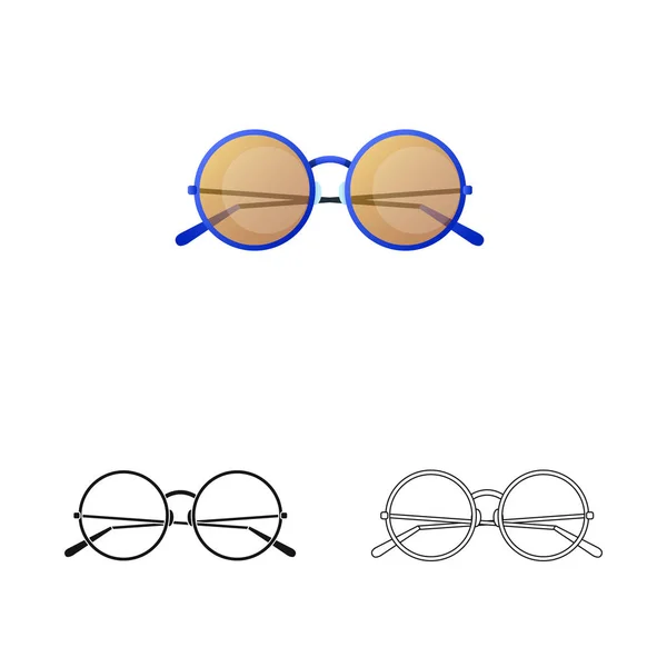 Objeto aislado de gafas y gafas de sol signo. Colección de gafas y accesorio icono vectorial para stock . — Archivo Imágenes Vectoriales