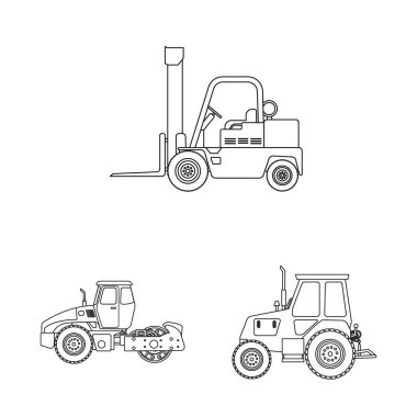 Yapı ve inşaat işareti vektör tasarımı. Yapı ve makine hisse senedi simgesi için web topluluğu.