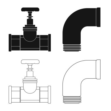 Boru ve tüp işareti illüstrasyon vektör. Boru ve boru hattı vektör simgesini hissenin topluluğu.