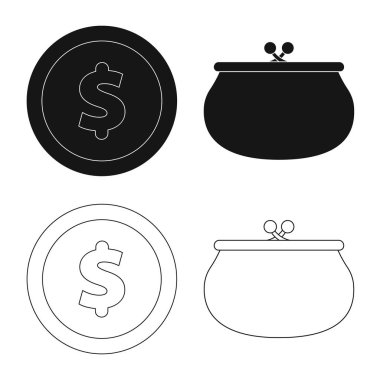 Banka ve para simge vektör tasarımı. Banka ve bill hisse senedi simgesi için web topluluğu.