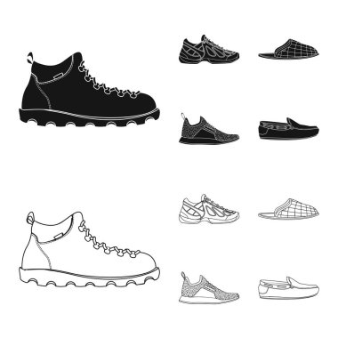 Ayakkabı ve ayakkabı logo vektör Illustration. Ayakkabı ayarla ve vektör simge stok ayak.