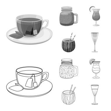 İçki ve bar logo vektör tasarımı. İçki ve parti hisse senedi vektör çizim seti.