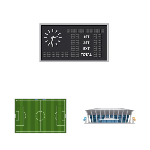 Ilustração vetorial de futebol e placa de engrenagem. Conjunto de futebol e torneio vetor ícone para estoque . — Vetor de Stock