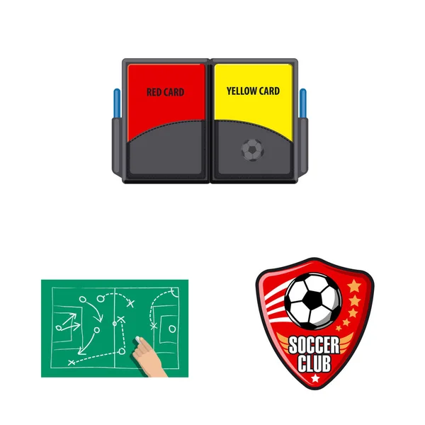 Vector design futball- és felszerelés-szimbólum. Készlet-ból foci és a verseny vektor stock illusztráció. — Stock Vector