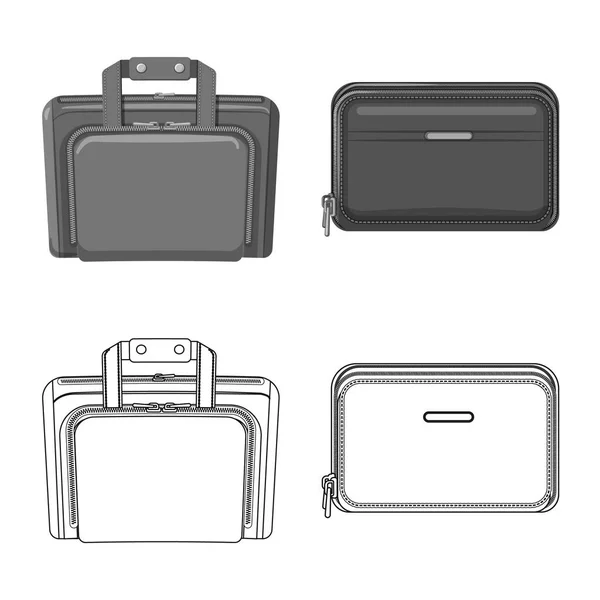 Vektorillustration von Koffer und Gepäcksymbol. Set von Koffer und Reise-Vektor-Symbol für Lager. — Stockvektor