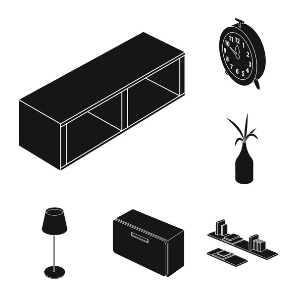 Objeto aislado del dormitorio y el icono de la habitación. Colección de dormitorio y muebles símbolo de stock para la web . — Vector de stock