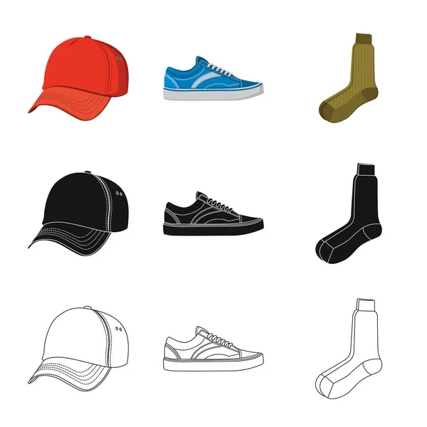 Design vettoriale dell'uomo e logo dell'abbigliamento. Collezione di uomo e indossare icona vettoriale per magazzino . — Vettoriale Stock