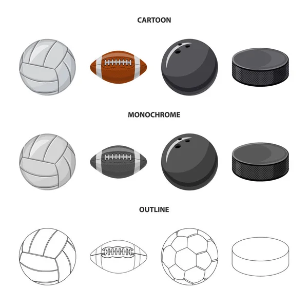 Ilustração vetorial do esporte e sinal de bola. Conjunto de esporte e ícone de vetor atlético para estoque . —  Vetores de Stock
