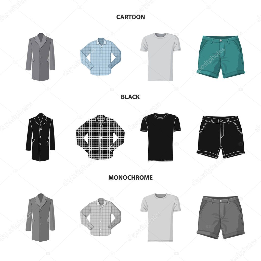 Isolated object of man and clothing icon. Set of man and wear vector icon for stock.