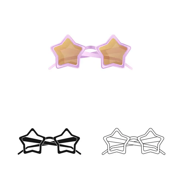 Ilustración vectorial de gafas y símbolo de gafas de sol. Colección de gafas y accesorio stock vector ilustración . — Vector de stock