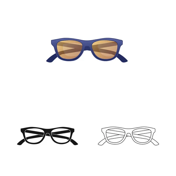 Diseño vectorial de gafas y gafas de sol icono. Conjunto de gafas y accesorio símbolo de stock para web . — Archivo Imágenes Vectoriales