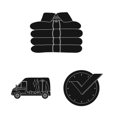 Çamaşırhane ve temiz simge vektör tasarımı. Çamaşırhane ve giyim koleksiyonu stok web simgesi.