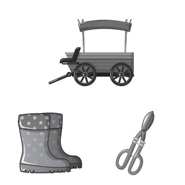 Çiftlik ve tarım sembolü yalıtılmış nesne. Hisse senedi için çiftlik ve bitki vektör simge kümesi.