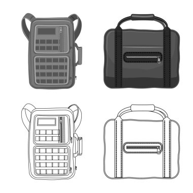 Bavul ve Bagaj logo vektör tasarımı. Web için bavul ve yolculuk hisse senedi simgesi kümesi.