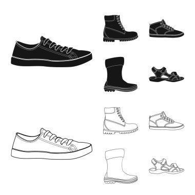 Ayakkabı ve ayakkabı logo yalıtılmış nesne. Ayakkabı ayarla ve vektör simge stok ayak.