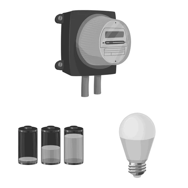 Illustration vectorielle de l'électricité et symbole électrique. Ensemble de symbole de stock d'électricité et d'énergie pour le web . — Image vectorielle