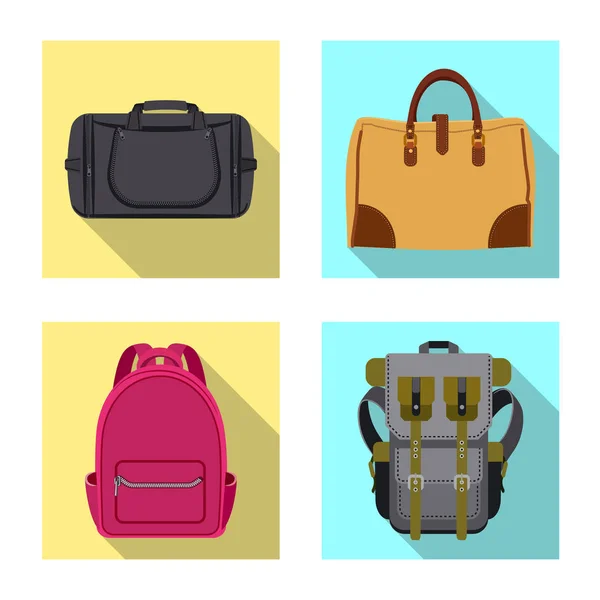 가방과 수하물 로고의 벡터 그림입니다. 주식에 대 한 가방과 여행 벡터 아이콘 세트. — 스톡 벡터
