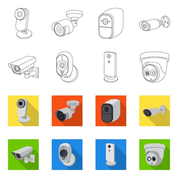 Vektor-Illustration von cctv und Kamera-Symbol. Set von cctv und System Stock Vector Illustration. — Stockvektor