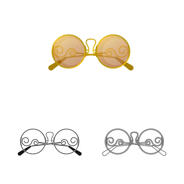Isolierte Gegenstand der Brille und Sonnenbrille Zeichen. Sammlung von Brillen und Zubehör Stock Vector Illustration. — Stockvektor