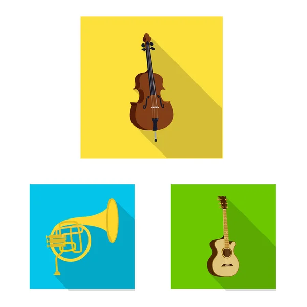 Conception vectorielle de la musique et icône de la musique. Collection de musique et icône vectorielle d'outil pour stock . — Image vectorielle