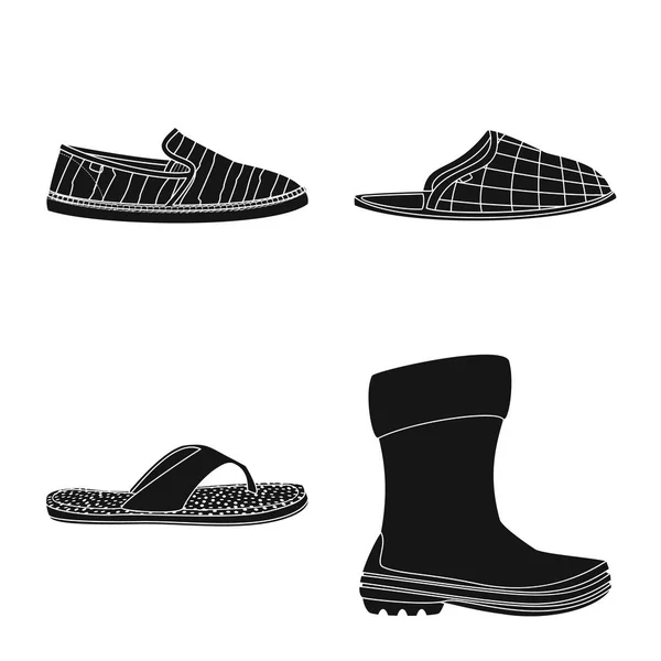 Conception vectorielle du logo chaussure et chaussures. Collection de chaussures et icône vectorielle pied pour stock . — Image vectorielle