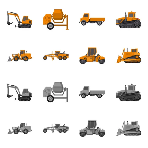 Vector design of build and construction symbol. Set of build and machinery vector icon for stock. — Stock Vector