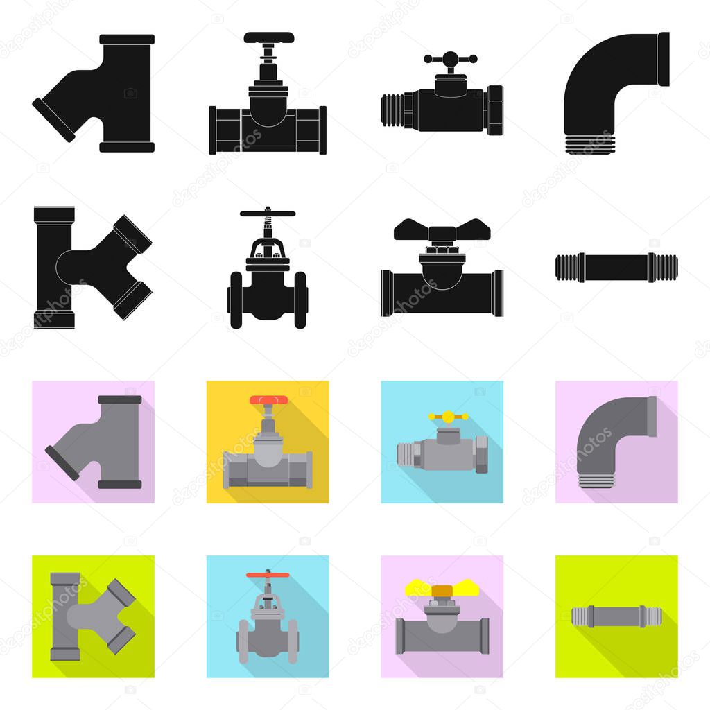 Isolated object of pipe and tube logo. Set of pipe and pipeline vector icon for stock.