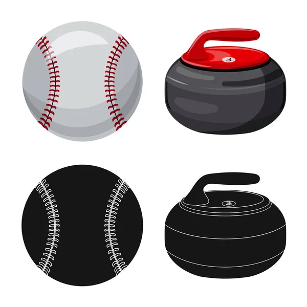 Conception vectorielle du sport et icône de balle. Ensemble d'icône vectorielle sport et athlétique pour stock . — Image vectorielle