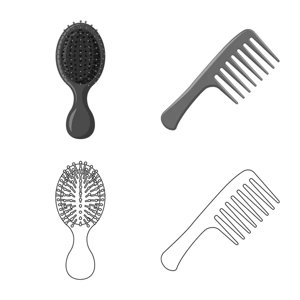 Objet isolé de pinceau et signe capillaire. Ensemble de brosse et icône vectorielle brosse à cheveux pour stock . — Image vectorielle