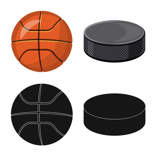 Vektor-Illustration von Sport und Ball-Logo. Sammlung sportlicher und athletischer Aktiensymbole für das Web. — Stockvektor