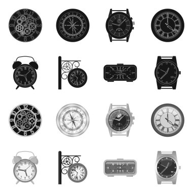 Saat ve saat simge vektör Illustration. Hisse senedi için saat ve daire vektör simge topluluğu.