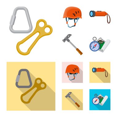 Dağcılık ve tepe simge vektör tasarımı. Dağcılık ve kamp stok vektör çizim.