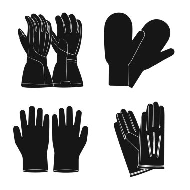 Eldiven ve kış logo yalıtılmış nesne. Eldiven ve ekipman hisse senedi simgesi için web topluluğu.