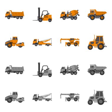 Yapı ve inşaat logo vektör Illustration. Yapı ve makine hisse senedi vektör çizim seti.