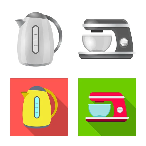 Mutfak ve yemek logo vektör tasarımı. Mutfak ve cihaz hisse senedi simgesi için web topluluğu. — Stok Vektör