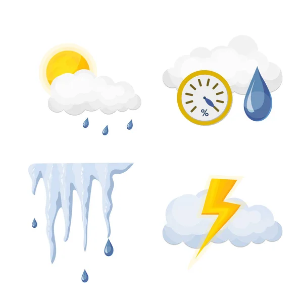 Ilustração vetorial do ícone do tempo e do clima. Coleção de tempo e nuvem estoque vetor ilustração . —  Vetores de Stock