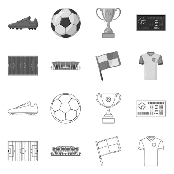 Objeto aislado de fútbol y engranaje icono. Conjunto de fútbol y torneo icono de vector para la acción . — Vector de stock